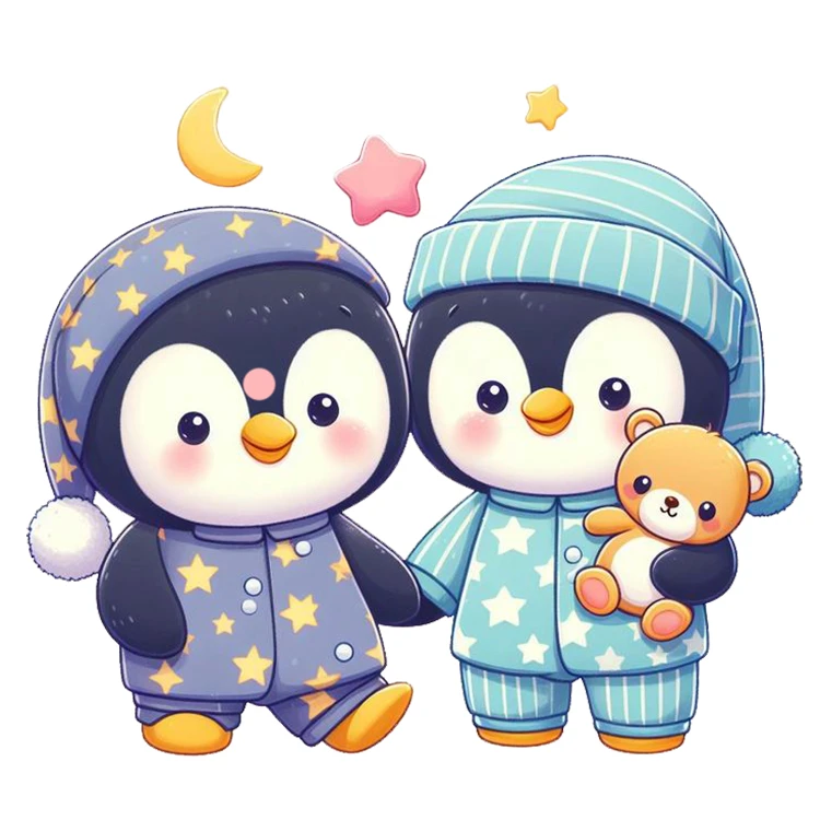 استیکر پارچه و لباس پاد آفرین مدل پنگون ها در لباس خواب کد DKST533