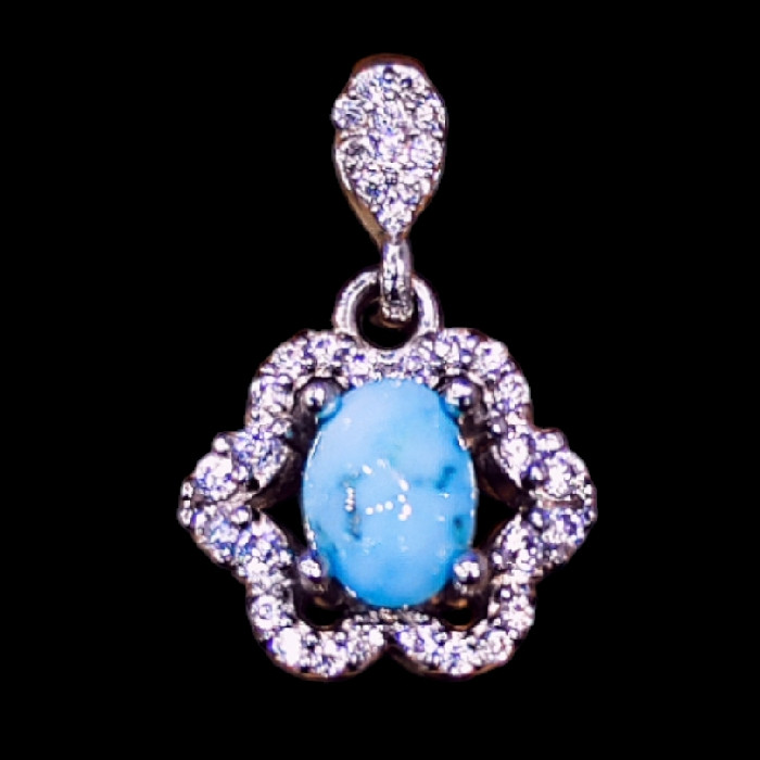 آویز گردنبند نقره زنانه مدل سنگ فیروزه نیشابور کد 800 آویز گردنبند نقره زنانه مدل سنگ فیروزه نیشابور کد 800