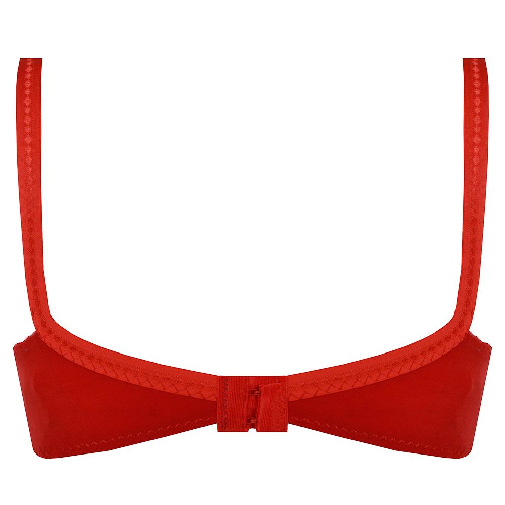 سوتین زنانه پرجامدا مدل 340019505 گیپور رنگ قرمز -  - 2