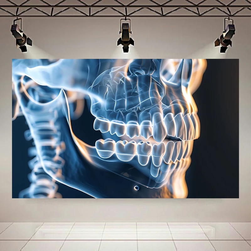 پوستر پارچه ای طرح مخمل جمجمه مدل فک کد AR3058577