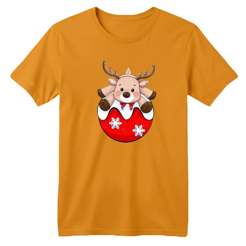 تی شرت آستین کوتاه بچگانه مدل گوزن کریسمس کد 4