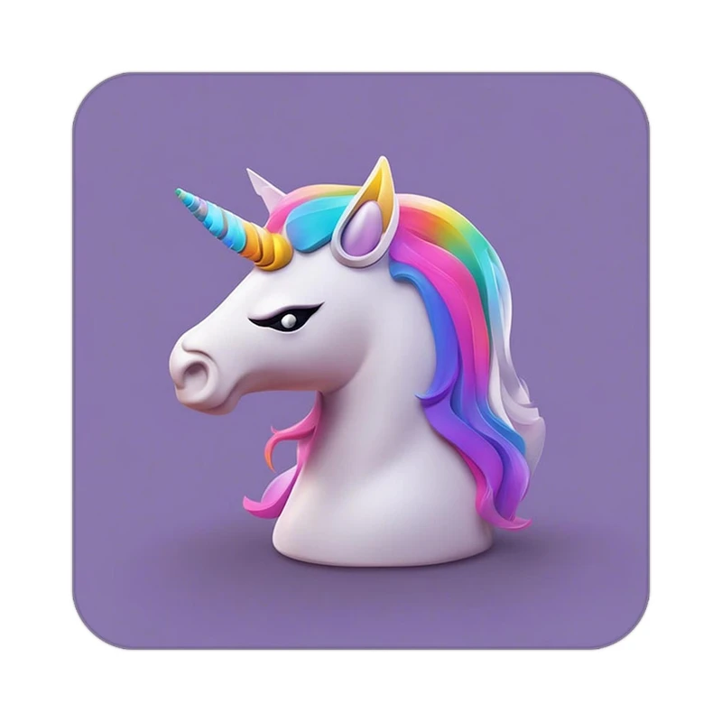 زیر لیوانی کاکتی طرح اسب تک شاخ و یونیکورن مدل mp31759