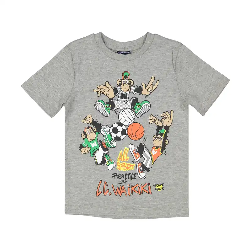 تی شرت پسرانه ال سی وایکیکی مدل 1S79968Z4-CT3-GRAYMELANGE