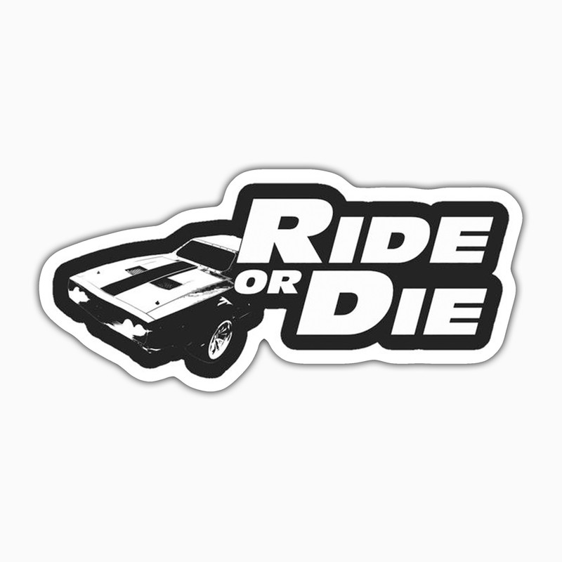 استیکر لپ تاپ و موبایل بووم طرح ماشین مدل Ride Or Die کد ZX078