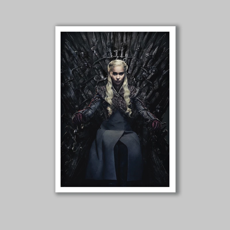 تابلو لیلیان طرح سریال بازی تاج و تخت کد LA-G10253 فریم سفید