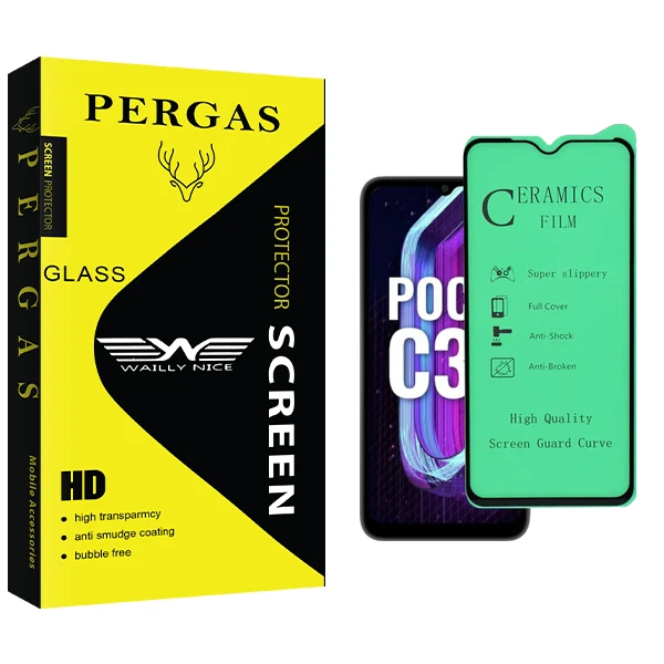 محافظ صفحه نمایش سرامیکی شفاف وایلی نایس مدل Pergas Pro مناسب برای گوشی موبایل شیائومی Poco C31