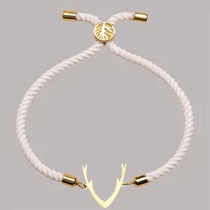 دستبند طلا 18 عیار دخترانه کرابو طرح شاخ گوزن مدل Krd1458