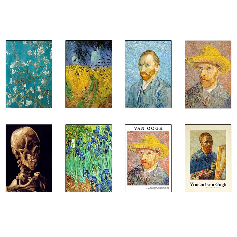 پوستر کارنيکا طرح نقاشی‌های ون‌گوگ Van Gogh Paintings کد 62158 مجموعه 8 عددی
