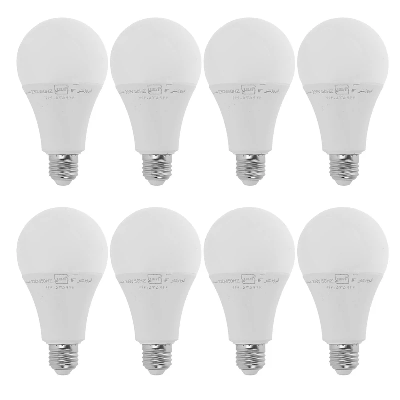 لامپ ال ای دی 10 وات فروزش مدل i20 پایه E27 بسته 8 عددی