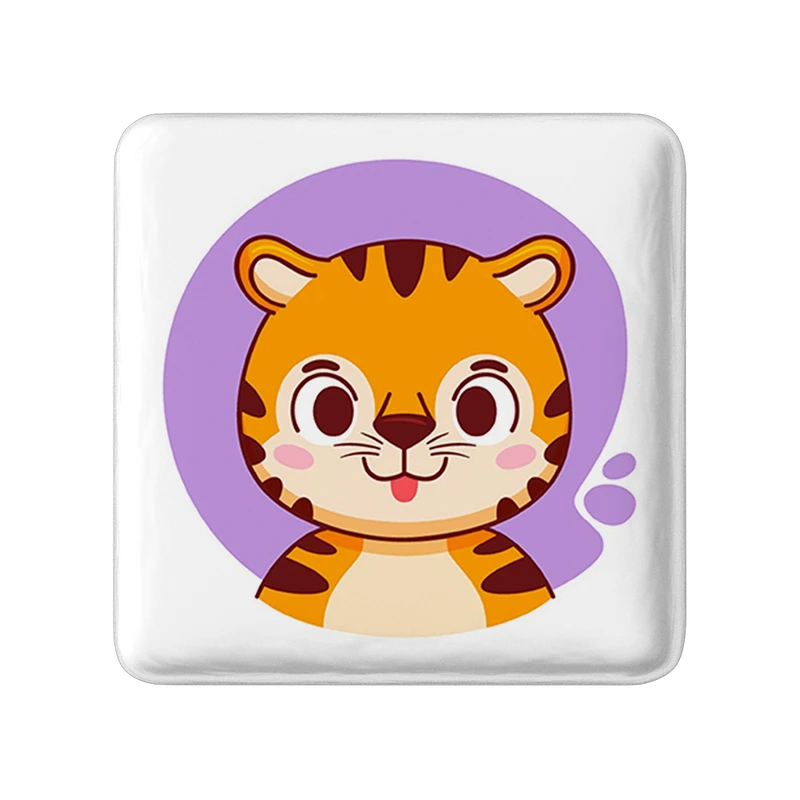 پیکسل خندالو طرح ببر حیوانات بامزه مدل مربعی کد 37153