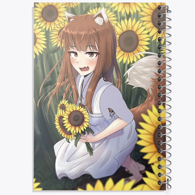 دفتر شطرنجی 50 برگ خندالو مدل هولو انیمه ادویه و گرگ کد 36123