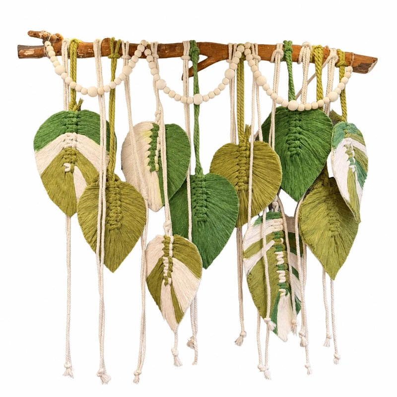 آویز دیواری بافتنی طرح برگ 