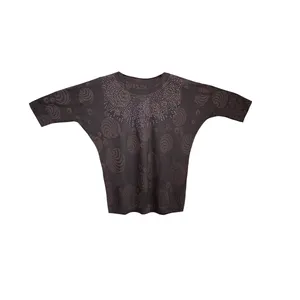 بلوز آستین سه ربع زنانه مدل کیمونویی نگین دار