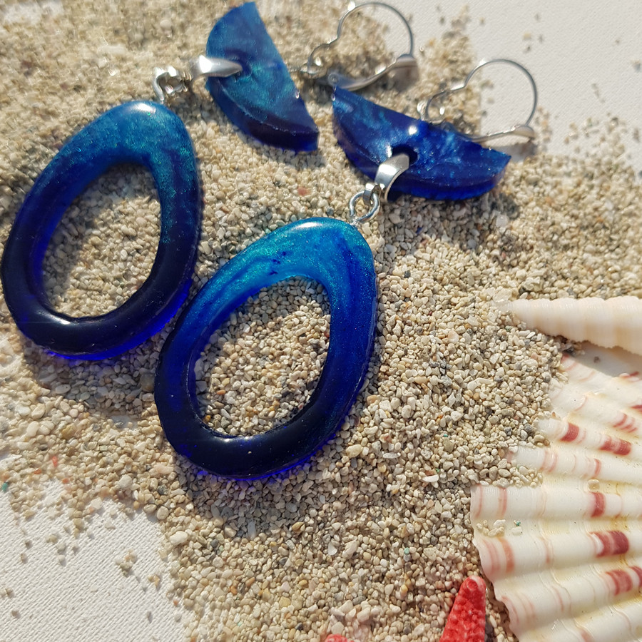 گوشواره دخترانه مدل رزینی کد 005