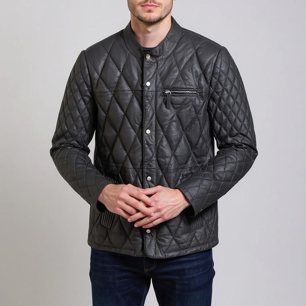 کت چرم مردانه چرمیران مدل شنل دوزی 1006