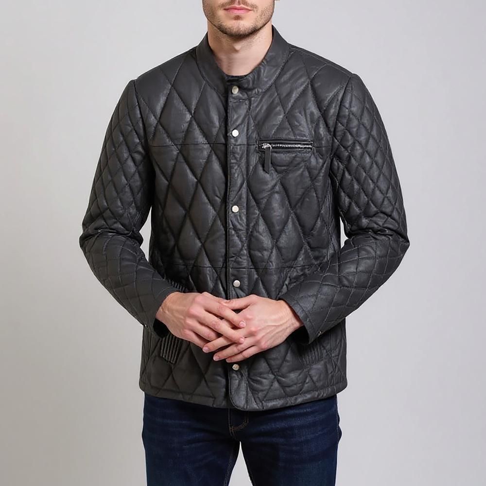 کت چرم مردانه چرمیران مدل شنل دوزی 1006 -  - 1