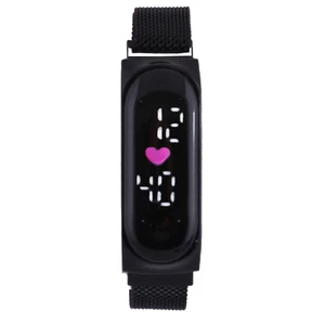 ساعت مچی دیجیتال مدل حصیری مگنتی طرح قلب mki