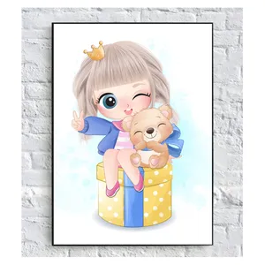 تابلو شاسی کودک مدل دختر و خرس کد 2