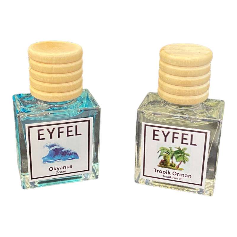 خوشبوکننده خودرو ایفل مدل اقیانوس و جنگل استواییکد Ocean-Tropic Forest حجم 10میلی لیتر بسته 2 عددی