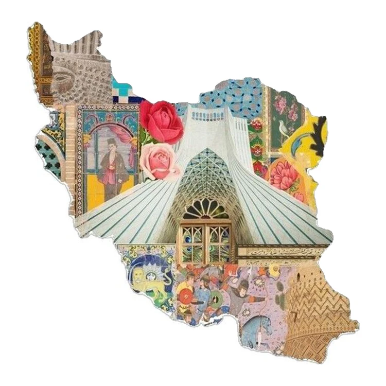 استیکر پارچه و لباس پاد آفرین مدل نقشه ایران کد 1058