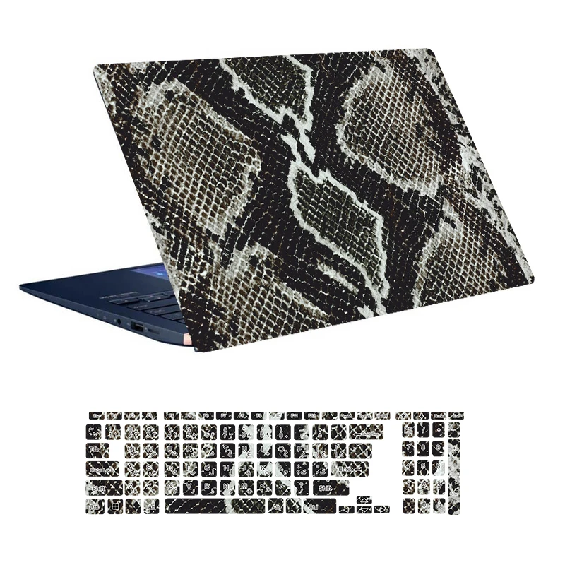 استیکر لپ تاپ توییجین و موییجین طرح Snake کد 08 مناسب برای لپ تاپ 15.6 اینچ به همراه برچسب حروف فارسی کیبورد 