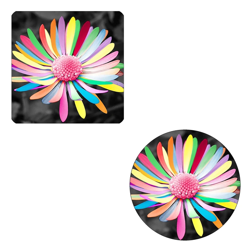 مگنت طرح گل رنگارنگ کد M2 به همراه زیر لیوانی