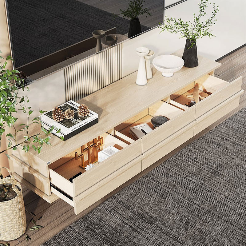 میز تلویزیون هیراد مدل TV148-MDF مناسب برای تلویزیون تا 75 اینچ