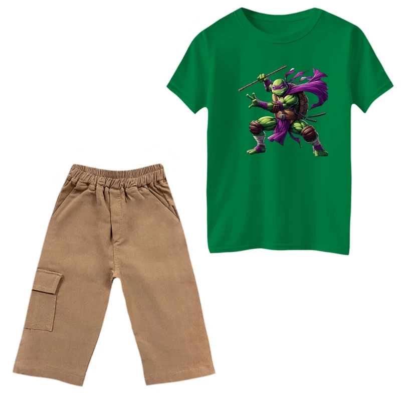 ست تی‌شرت و شلوارک پسرانه مدل لاکپشت های نینجا کد 12