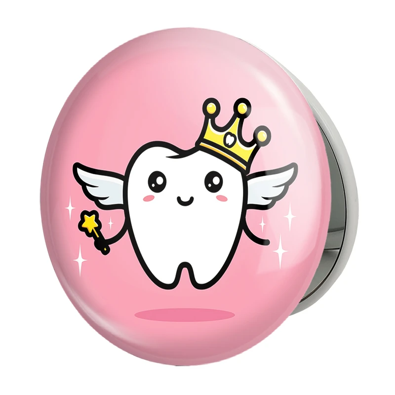 آینه جیبی خندالو طرح جشن دندونی دخترونه مدل تاشو کد 10925 