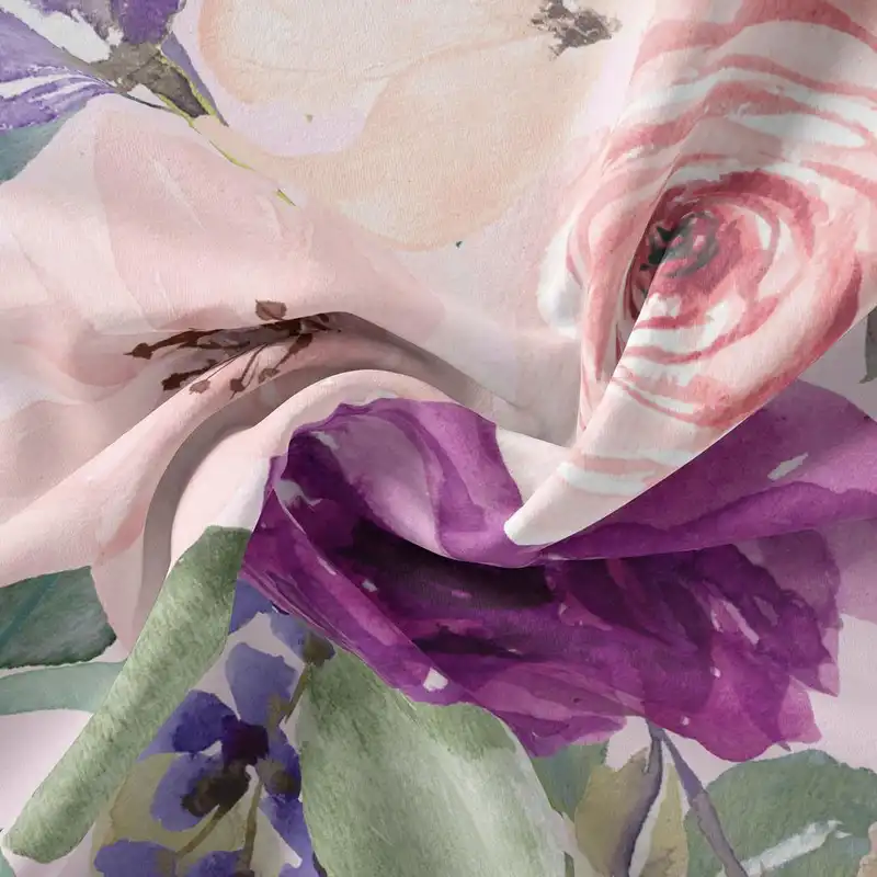 پارچه ملحفه پارچه باما مدل مخمل طرح گل رنگی کد 5012267