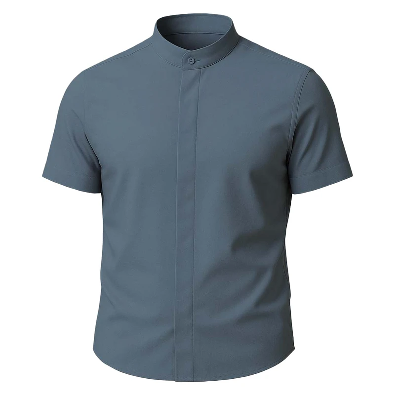 پیراهن آستین کوتاه یقه ایستاده مردانه ابراف مدل آراس کد NOK