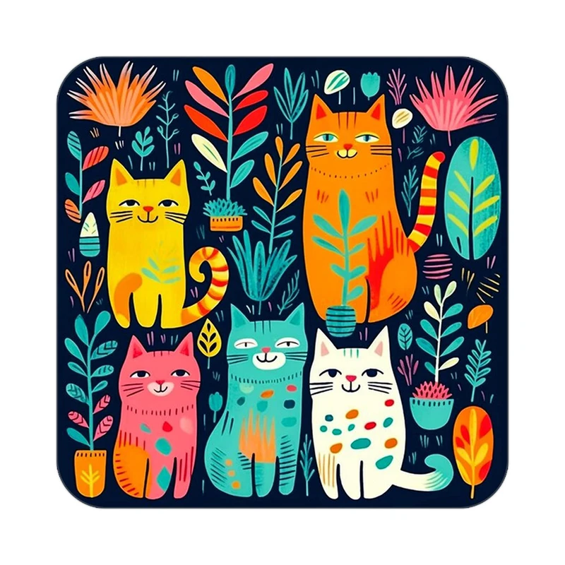 زیر لیوانی کاکتی طرح حیوانات رنگی مدل mp26904