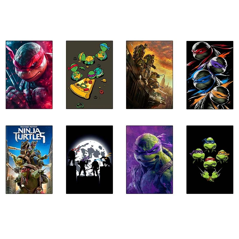 پوستر کارنيکا طرح لاک‌پشت‌های نینجا Teenage Mutant Ninja Turtles کد 16037 مجموعه 8 عددی