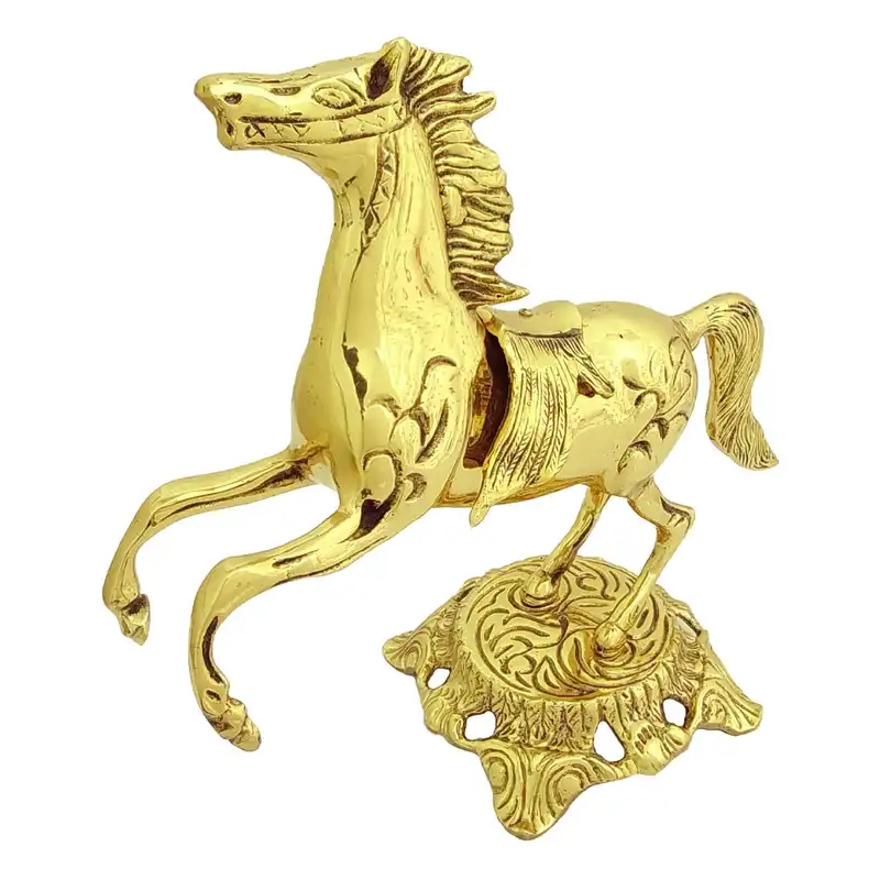 مجسمه برنزی طرح اسب پایه سنگی کد 1202