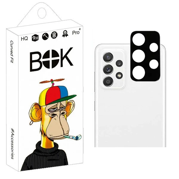 محافظ لنز دوربین بوک مدل 3D-9H مناسب برای گوشی موبایل سامسونگ Galaxy A52