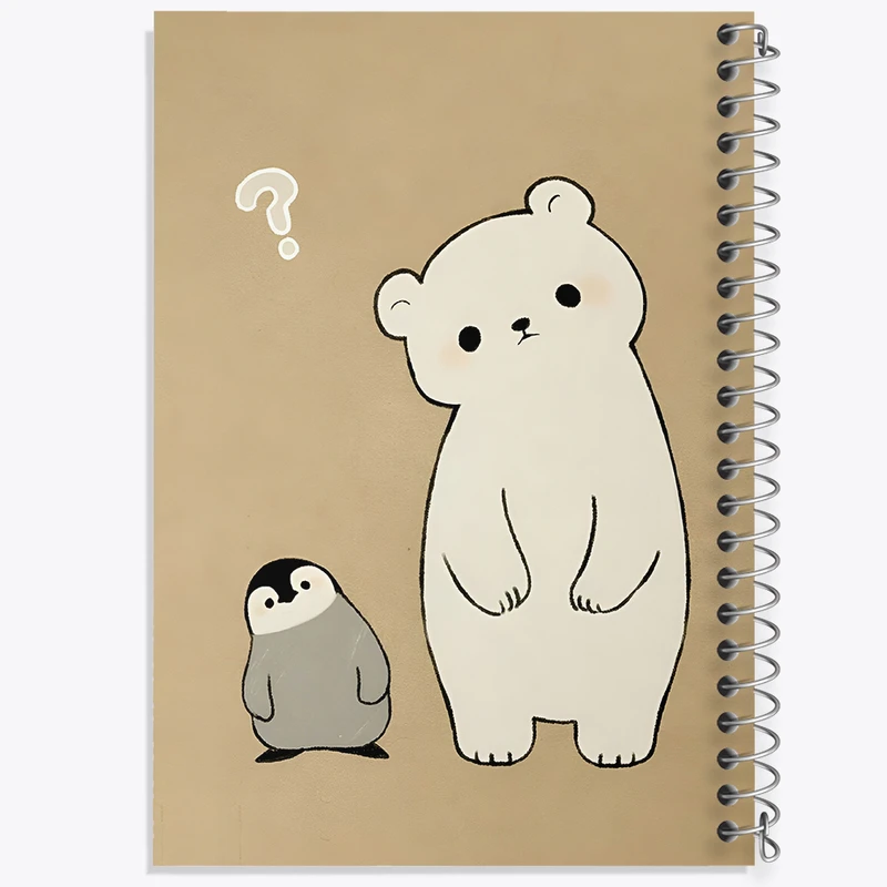 دفتر لیست خرید 50 برگ خندالو طرح خرس و پنگوئن کیوت کد N5300