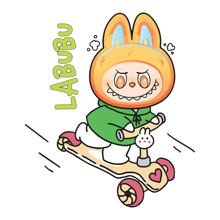 استیکر پارچه و لباس پاد آفرین مدل عروسک لبوبو کد S1137