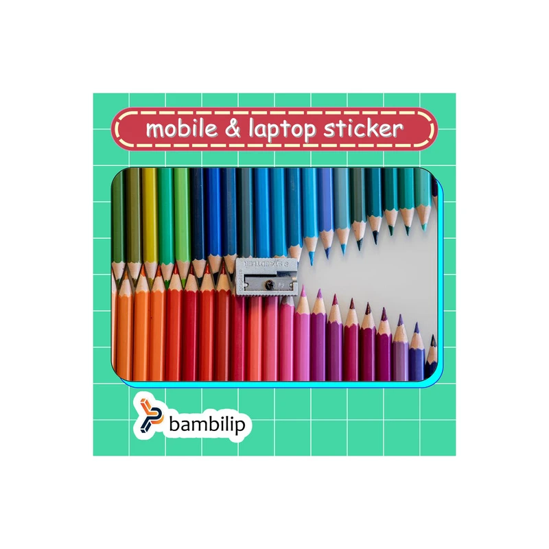 استیکر بامبیلیپ مدل کارت عابر طرح ردیف مداد رنگی ها و تراش کد 3304179