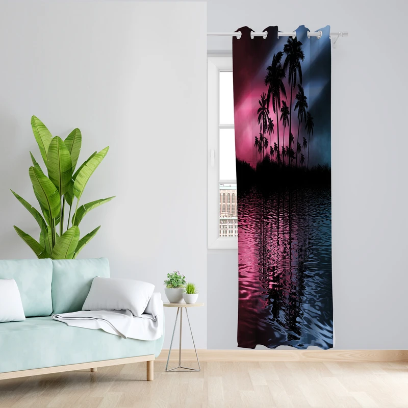 پرده طرح جزیره مدل مخمل پانچی کد 2234 z سایز 140x200 سانتی متر