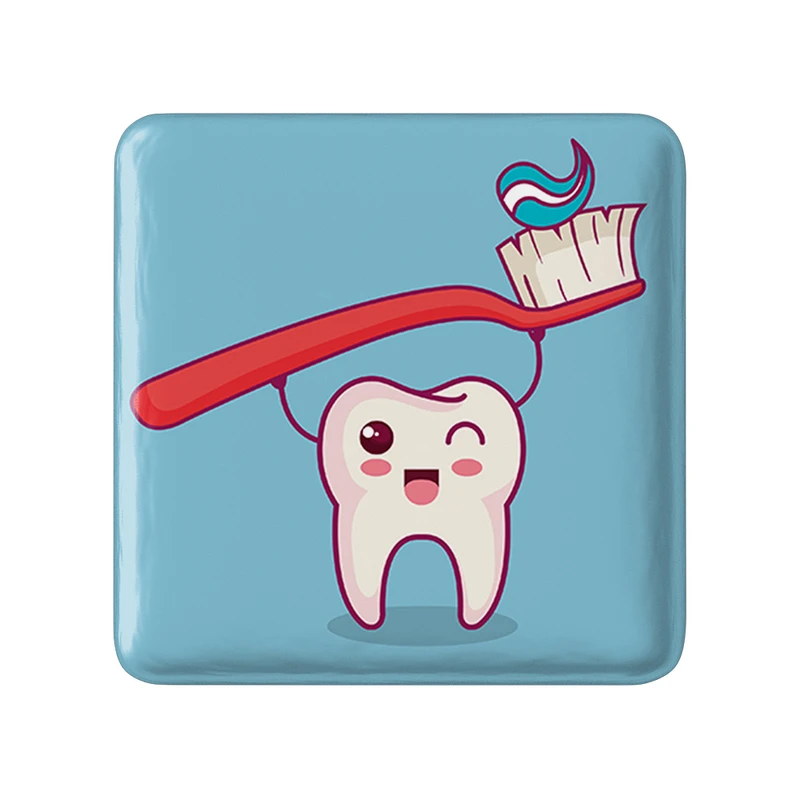 مگنت خندالو طرح دندان و دندان پزشکی کودکانه مدل مربعی کد 36761