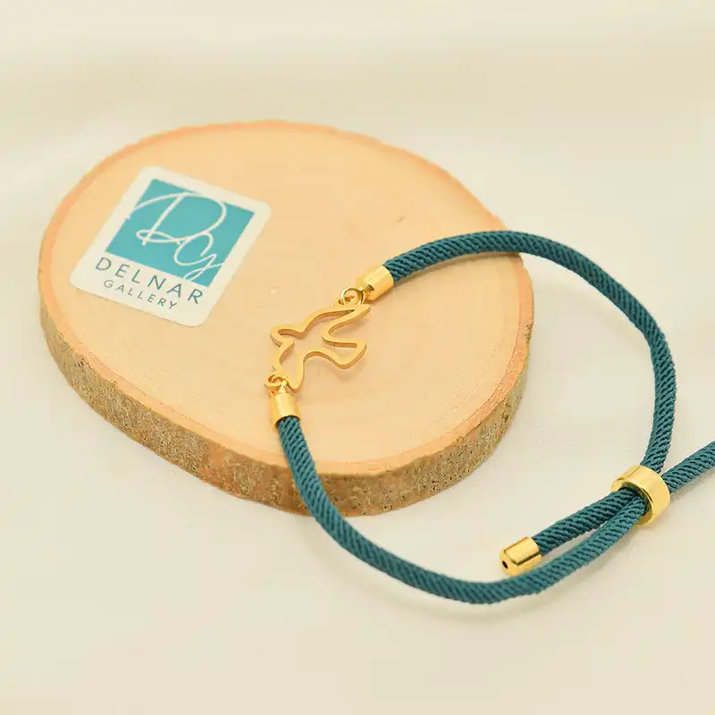 دستبند زنانه دلنار گالری مدل آسانسوری کنفی پرنده صلح