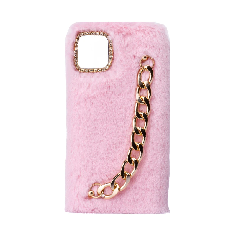 کاور طرح دخترانه دستبندی مدل خزدار پشمالو زنجیردار مناسب برای گوشی موبایل اپل iPhone 11 Pro Max