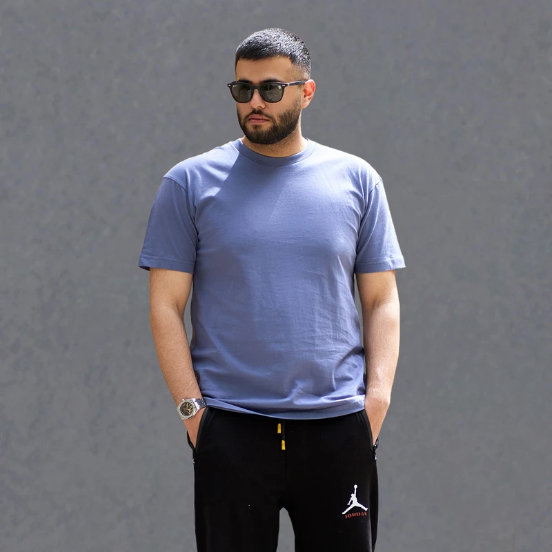 تی شرت اورسایز آستین کوتاه مردانه مدل 1086-155