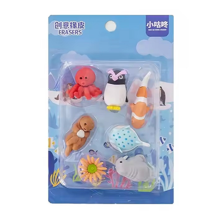 پاک کن مدل حیوانات دریایی بسته 7 عددی