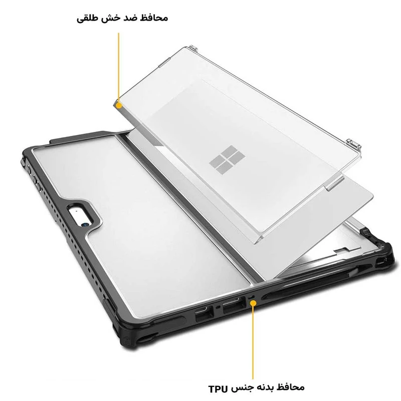 عکس شماره 2 : کاور مدل transparent-t4 مناسب برای تبلت microsoft surface pro 4-12.3 inch، microsoft surface pro 5-12.3 inch، microsoft surface pro 6-12.3 inch، microsoft surface pro 7-12.3 inch، microsoft surface pro 7 plus-12.3 inch