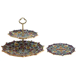 شیرینی خوری میناکاری کد 100 به همراه بشقاب