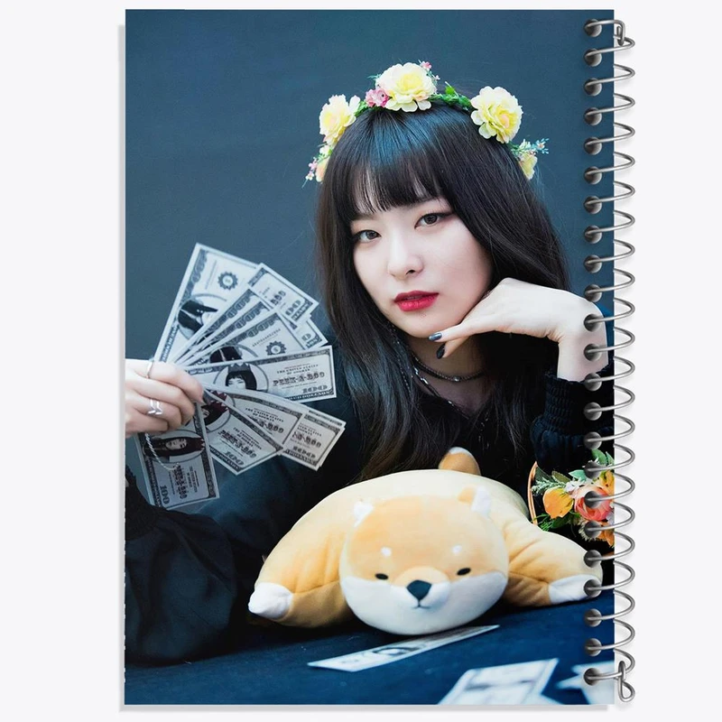 دفتر مشق 50 برگ خندالو مدل سولگی گروه رد ولوت Red Velvet  کد 13017