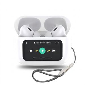 هدفون بلوتوثیTWS مدل 8455ا airpods pro screen 2024 با نمایشگر کیس شارژ، 4 حالت نویز کنسلینگ، تنظیم اکولایزر، مقاوم در برابر رطوبت و عرق، بلوتوث و USB Type-C