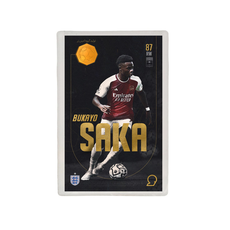 طلا گرمی 18 عیار مدوپد مدل Bukayo saka طرح فوتبالی 2025 کد SO10018