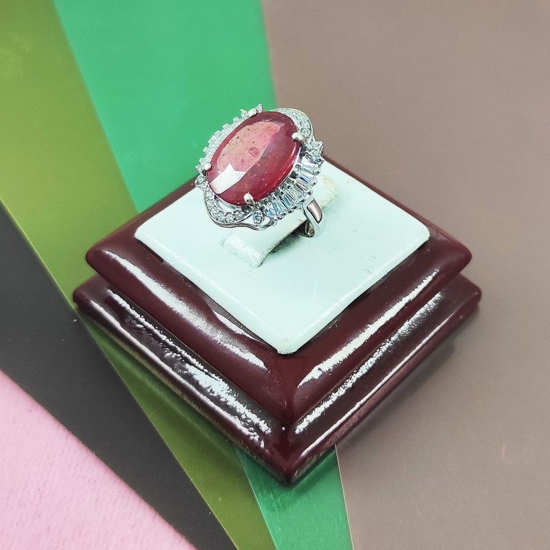 انگشتر نقره زنانه سلین کالا مدل یاقوت سرخ کد MPS-8